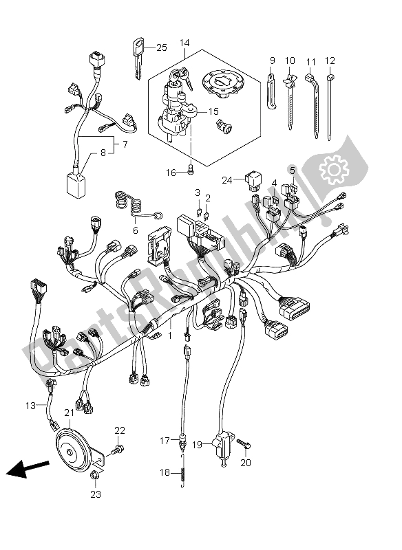 All parts for the Wiring Harness (dl650a-aue) of the Suzuki DL 650A V Strom 2009