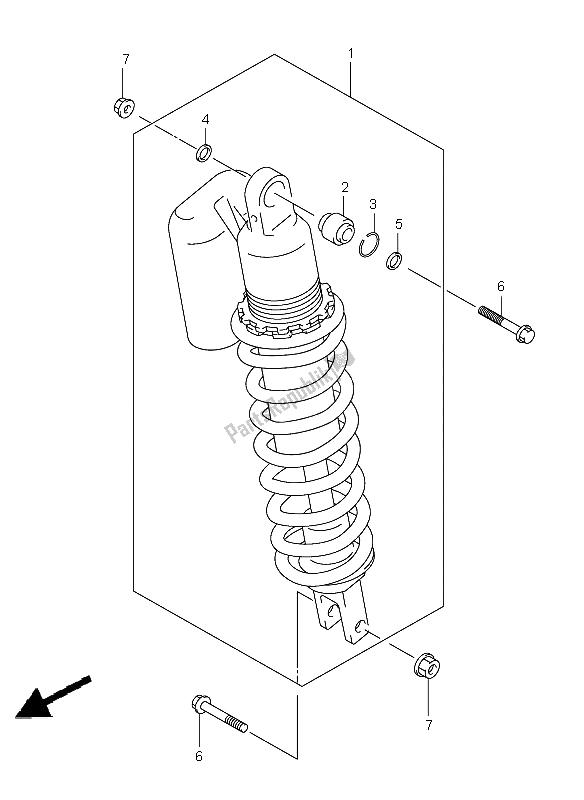 Tutte le parti per il Ammortizzatore Posteriore del Suzuki DR Z 400S 2005