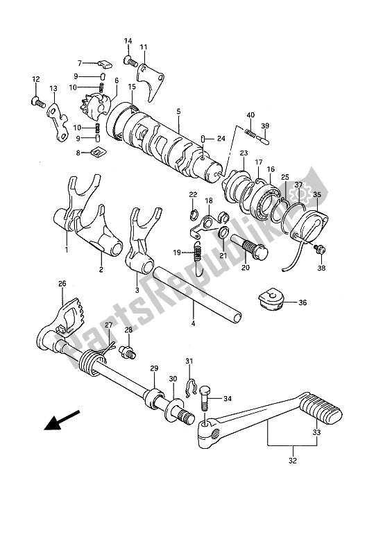 Toutes les pièces pour le Changement De Vitesse du Suzuki GSX 1100F 1994