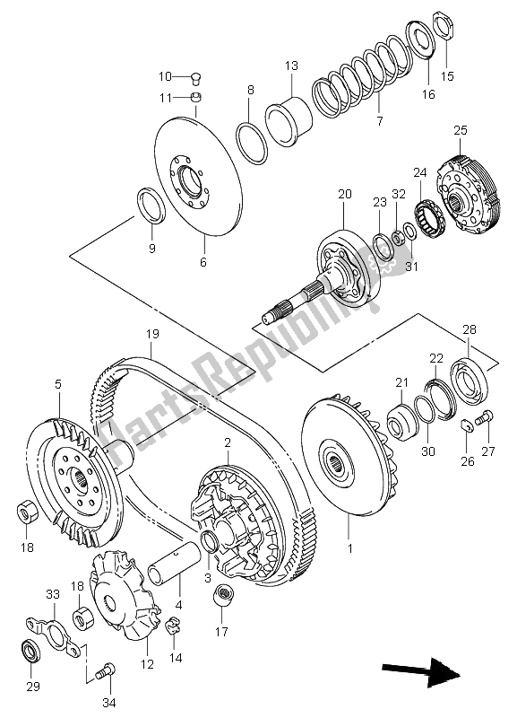 All parts for the Transmission (1) of the Suzuki LT A 500F Quadmaster 2000