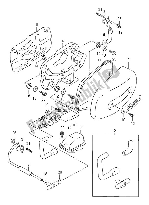 All parts for the 2nd Air (e18) of the Suzuki VZ 800 Marauder 1998