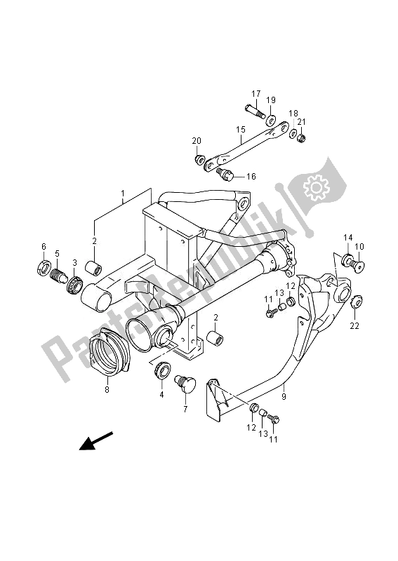Tutte le parti per il Braccio Oscillante Posteriore del Suzuki VL 800B Intruder 2014
