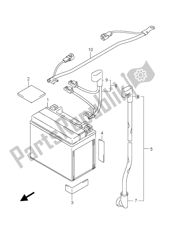 All parts for the Battery of the Suzuki AN 650 AAZ Burgman Executive 2008