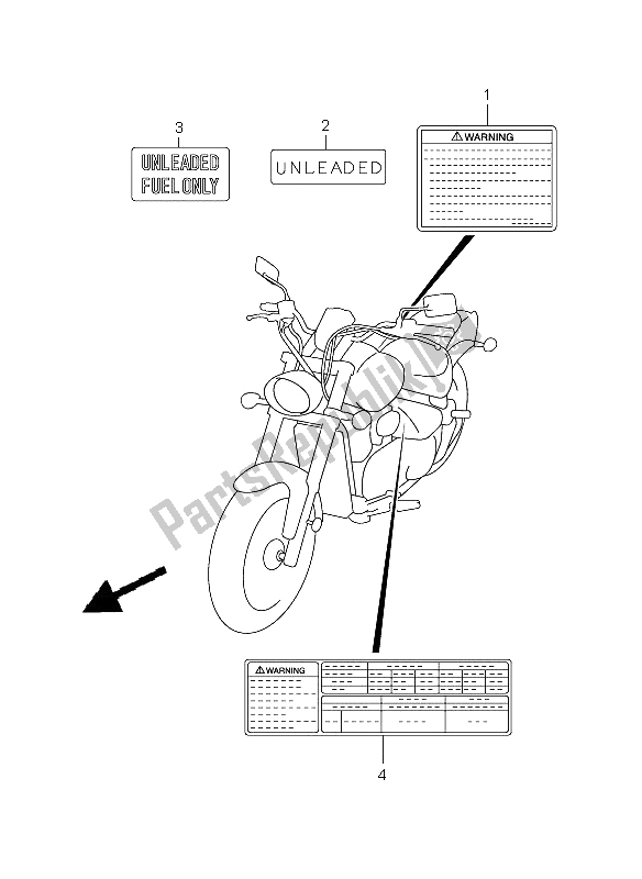 Alle onderdelen voor de Etiket van de Suzuki VZ 800Z Intruder 2009