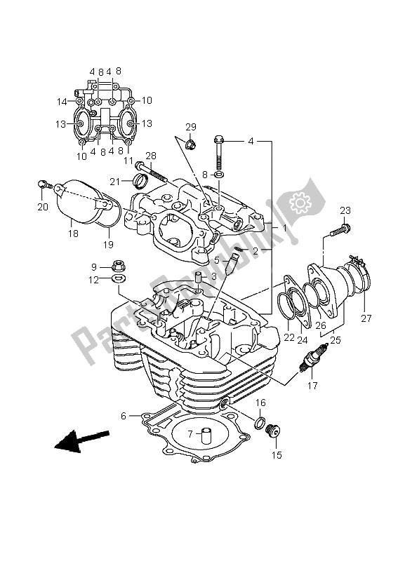 Tutte le parti per il Testata del Suzuki LT A 400 Eiger 4X2 2005