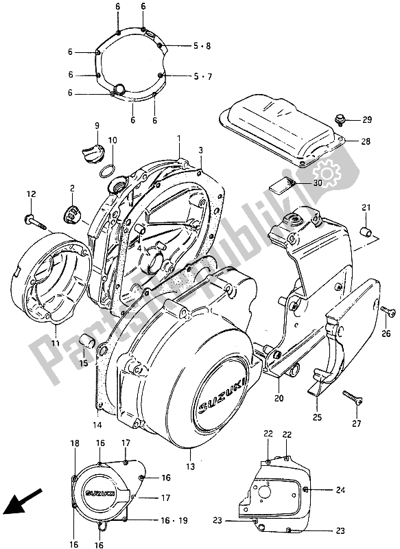 Tutte le parti per il Coperchio Del Carter del Suzuki GSX 750 ES 1986