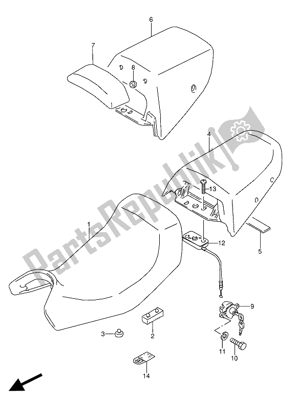 Toutes les pièces pour le Siège du Suzuki GSX 600 FUU2 1991