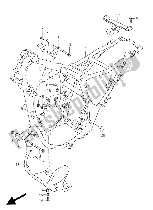 Tutte le parti per il Telaio del Suzuki XF 650 Freewind 1997