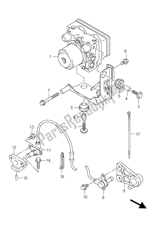All parts for the Hydraulic Unit (an650a E19) of the Suzuki AN 650A Burgman Executive 2011