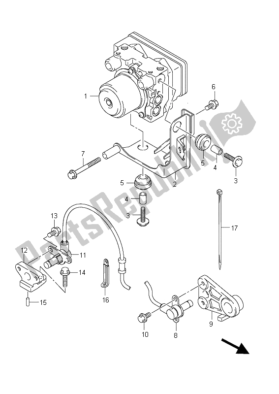 All parts for the Hydraulic Unit (an650a E19) of the Suzuki AN 650A Burgman Executive 2011