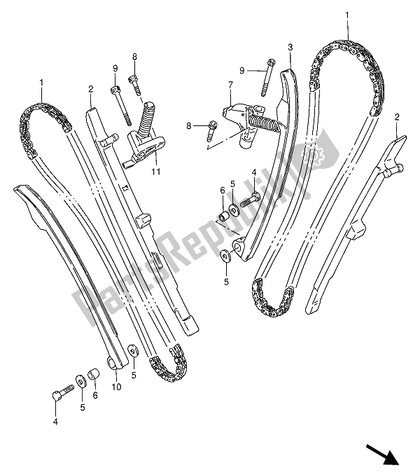 Todas as partes de Corrente De Cam do Suzuki VS 800 GL Intruder 1994