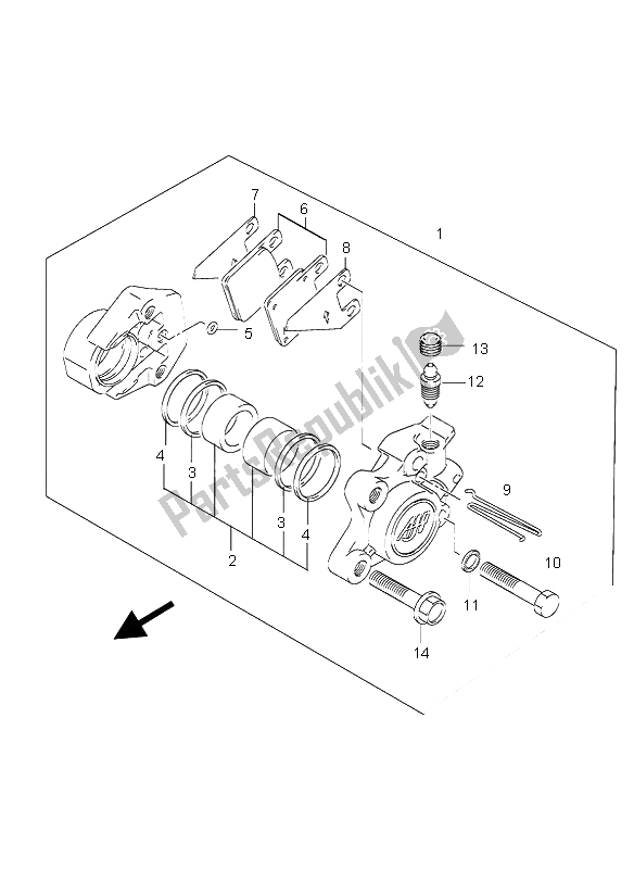 Tutte le parti per il Pinza Anteriore del Suzuki AY 50A LC Katana 2005