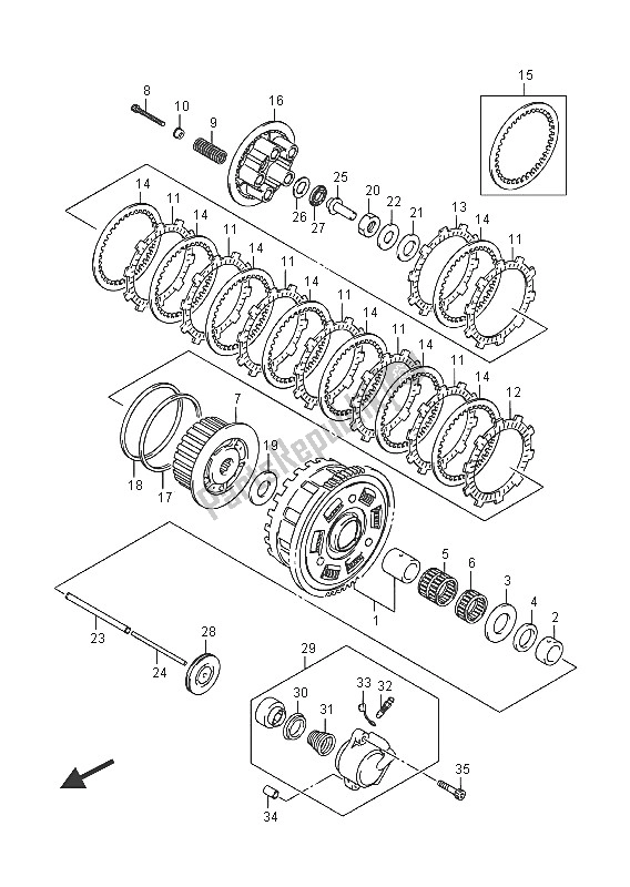 Toutes les pièces pour le Embrayage du Suzuki GSX 1250 FA 2016