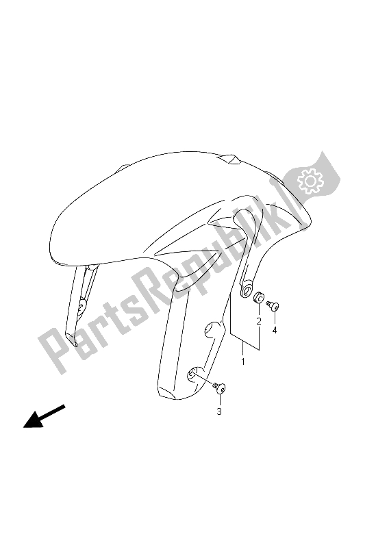 Tutte le parti per il Parafango Anteriore (gsx-r1000uf E21) del Suzuki GSX R 1000 2011