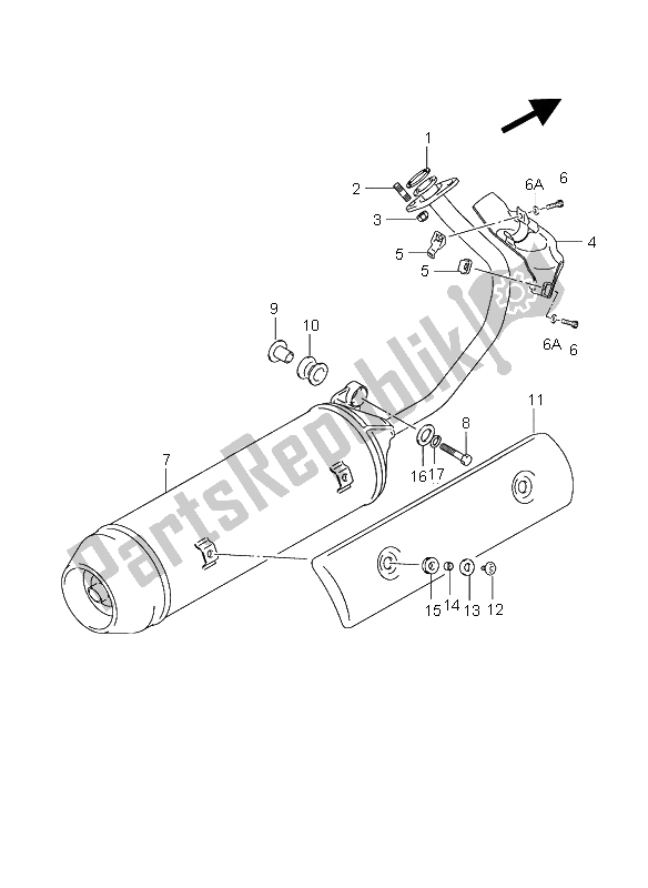 Todas as partes de Silencioso do Suzuki UH 125 Burgman 2005