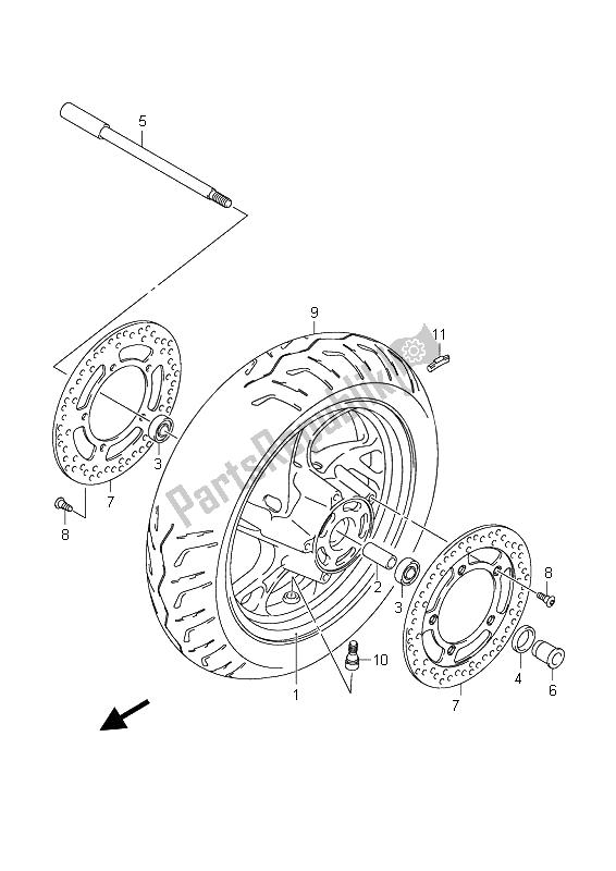 Tutte le parti per il Ruota Anteriore (an400) del Suzuki Burgman AN 400 AZA 2009