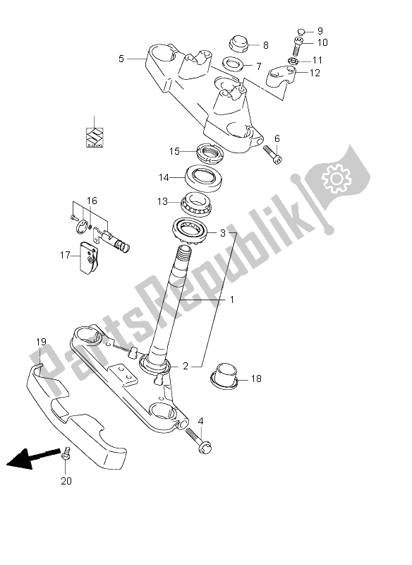 Tutte le parti per il Staffa Forcella Anteriore del Suzuki VL 250 Intruder 2003