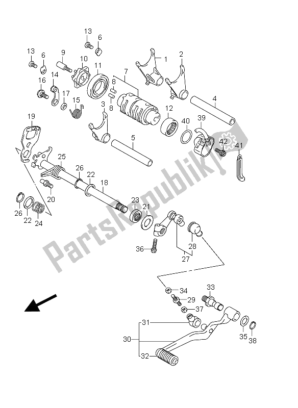 All parts for the Gear Shifting of the Suzuki DL 650A V Strom 2012