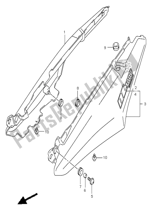 All parts for the Seat Tail Cover of the Suzuki DL 1000 V Strom 2005