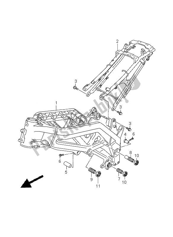 All parts for the Frame of the Suzuki SV 650 SA 2010