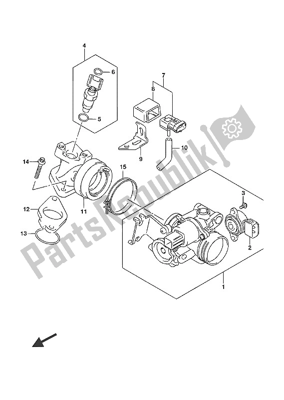 Todas las partes para Cuerpo Del Acelerador (uh200 P19) de Suzuki UH 200A Burgman 2016