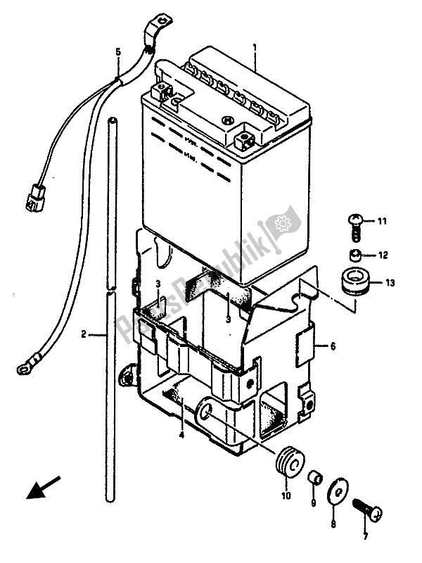 Tutte le parti per il Batteria del Suzuki GSX R 1100 1987