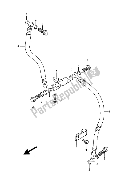 All parts for the Front Brake Hose of the Suzuki GSF 400 Bandit 1993