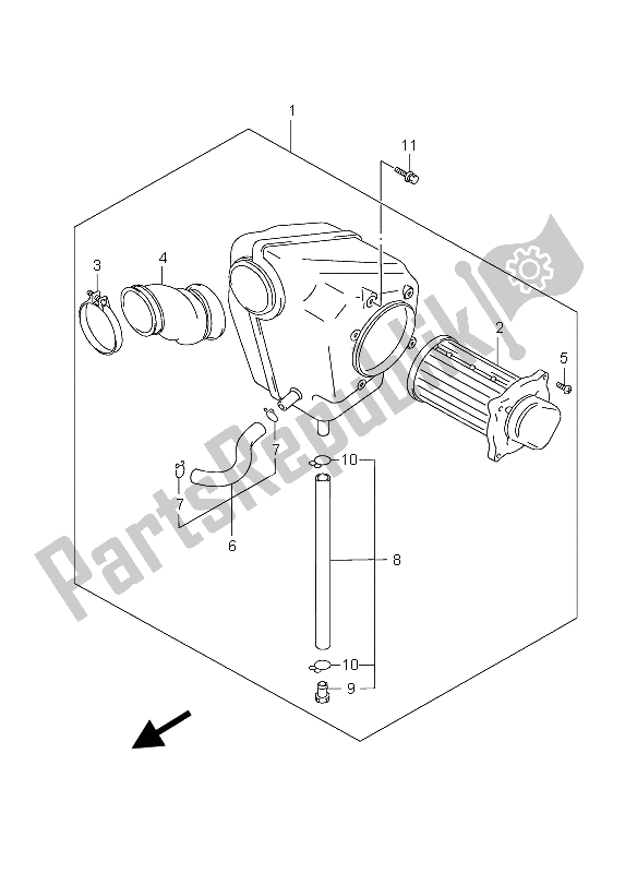 All parts for the Air Cleaner of the Suzuki GZ 125 Marauder 2006