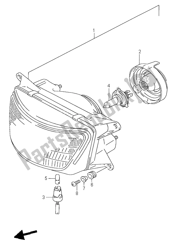 Tutte le parti per il Faro del Suzuki RF 600R 1995