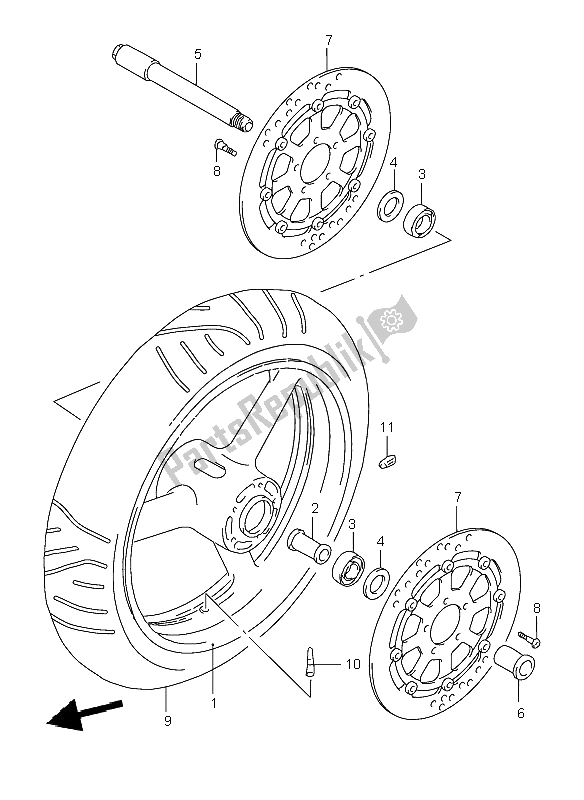 Todas las partes para Rueda Delantera de Suzuki TL 1000R 2001