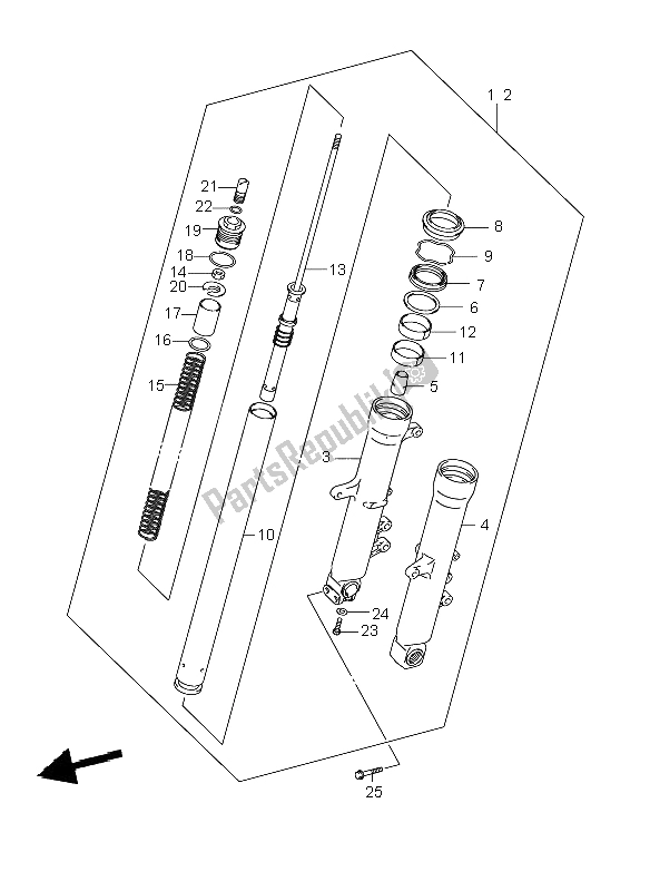 Toutes les pièces pour le Amortisseur Avant du Suzuki DL 1000 V Strom 2009