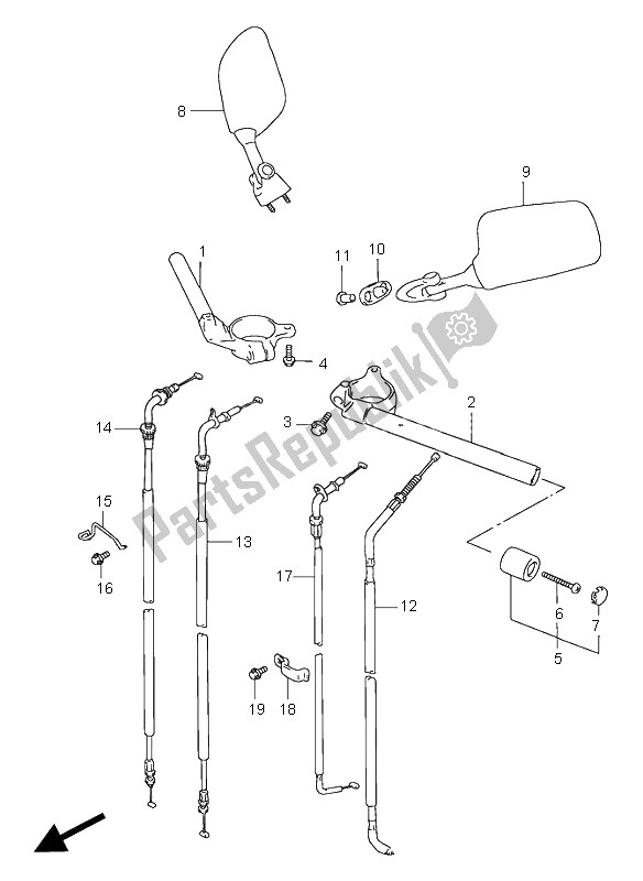 Tutte le parti per il Manubrio del Suzuki GSX R 750 1998