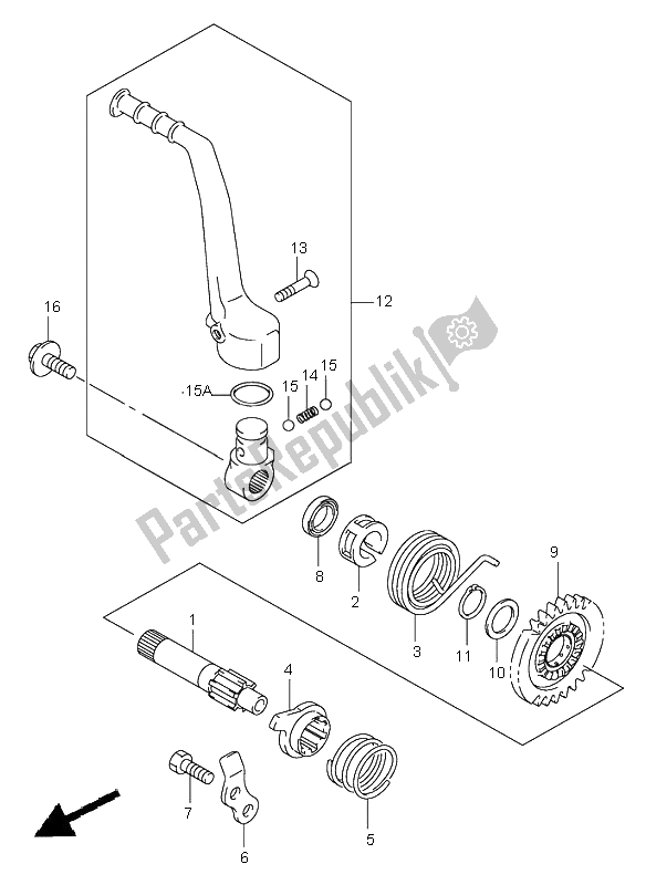 Wszystkie części do Kick Starter Suzuki RM 125 2006