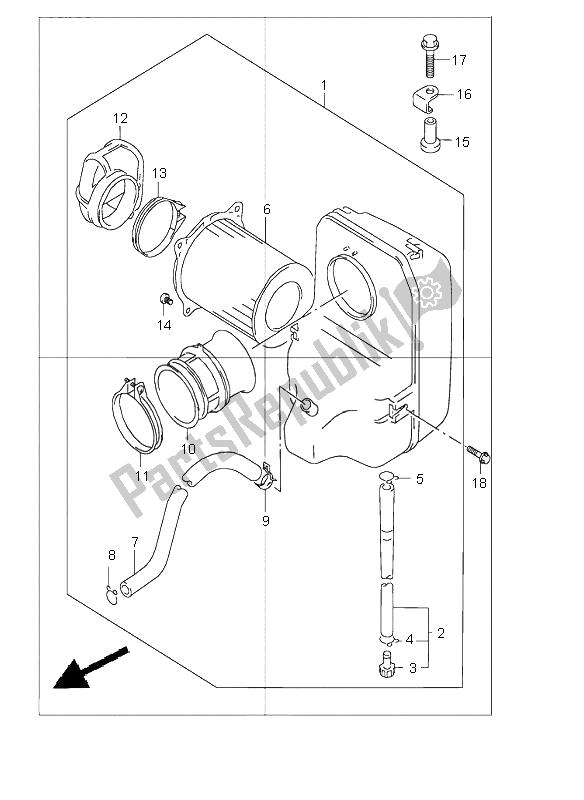 Alle onderdelen voor de Luchtfilter Achter van de Suzuki VZ 800 Marauder 2002