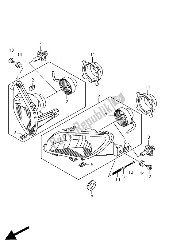 All parts for the Headlamp (lt-a400fz P33) of the Suzuki LT A 400 FZ Kingquad ASI 4X4 2011