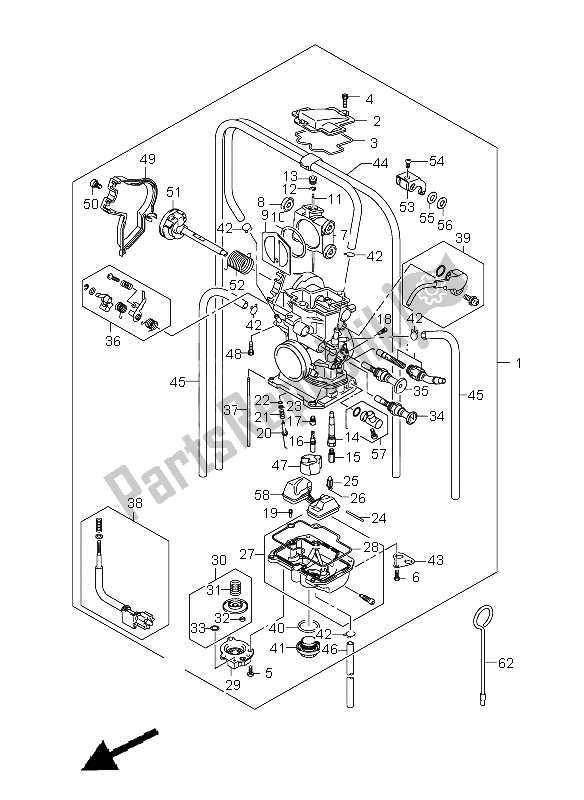 Tutte le parti per il Carburatore del Suzuki RM Z 450 2005