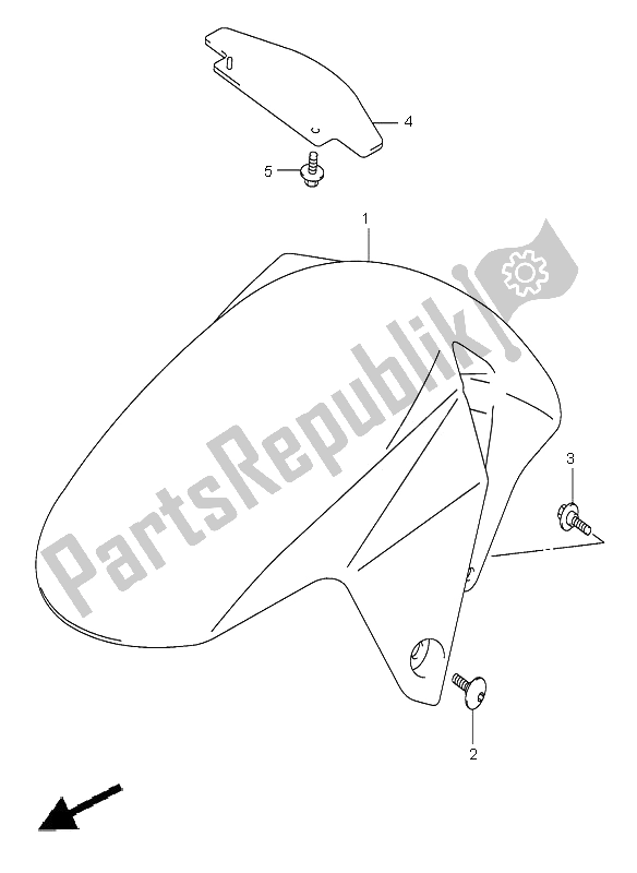 Tutte le parti per il Parafango Anteriore del Suzuki SV 1000 NS 2005
