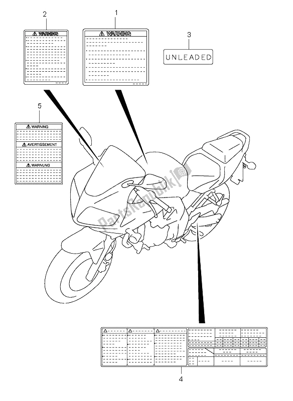 All parts for the Label of the Suzuki SV 650 NS 2004