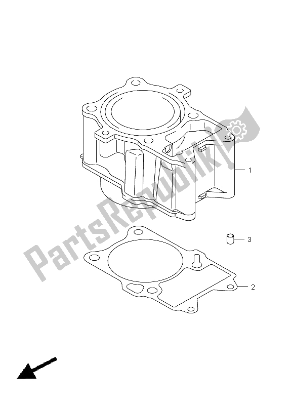 All parts for the Cylinder of the Suzuki LT A 500 XPZ Kingquad AXI 4X4 2009