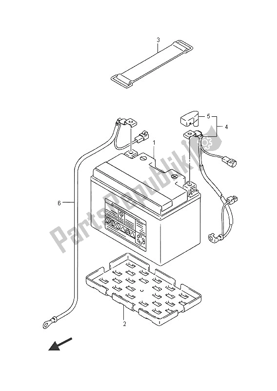 Todas as partes de Bateria do Suzuki GSF 1250 SA Bandit 2016