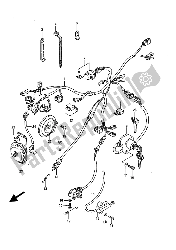 All parts for the Wiring Harness of the Suzuki LS 650 FP Savage 1986