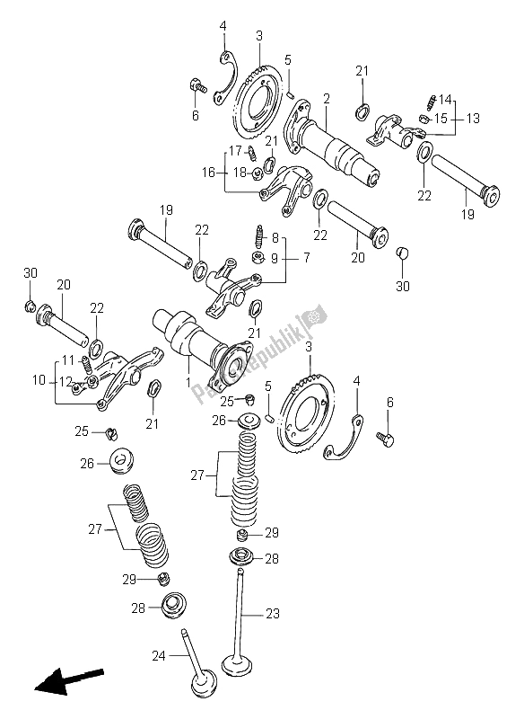 Toutes les pièces pour le Arbre à Cames Et Soupape du Suzuki VS 800 Intruder 1997