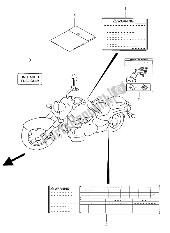 All parts for the Label of the Suzuki VL 1500 Intruder LC 2007