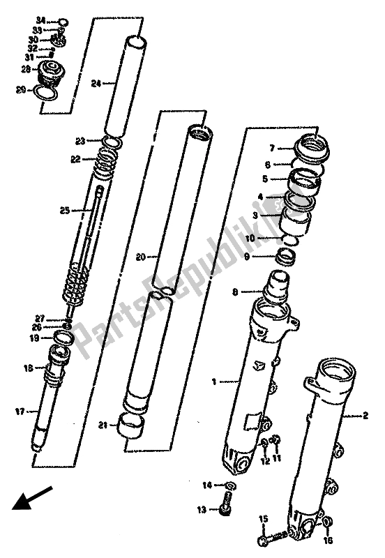 Todas las partes para Amortiguador Delantero de Suzuki GSX 750F 1992