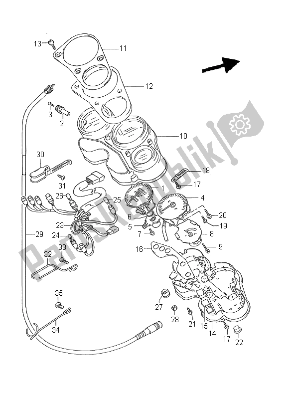 Todas las partes para Velocímetro de Suzuki GSX R 750W 1995