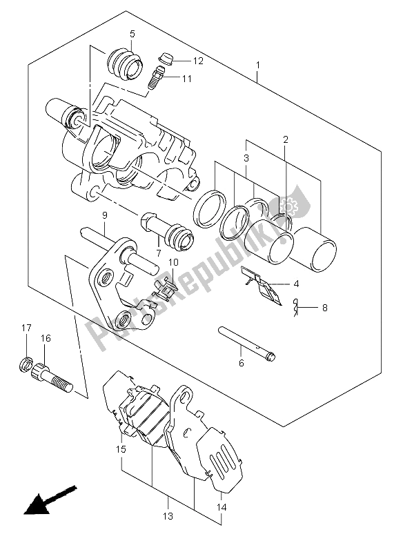 Toutes les pièces pour le étrier Avant du Suzuki C 1500 VL 2009