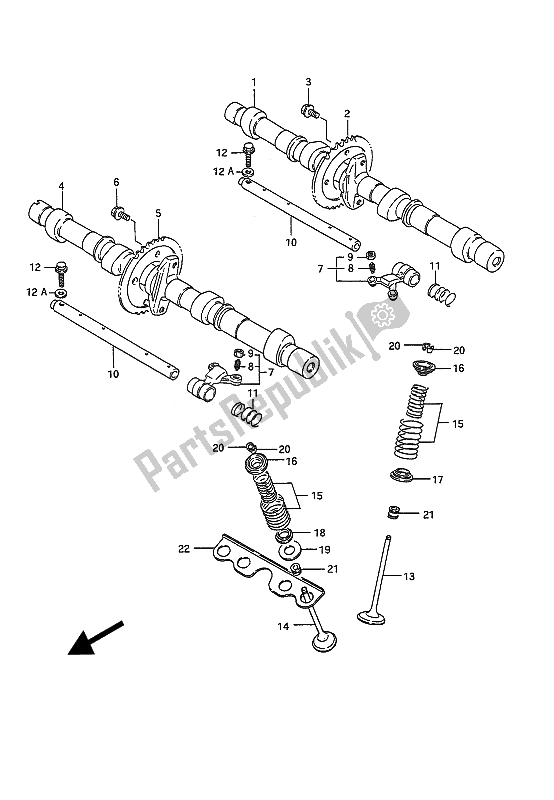 Tutte le parti per il Albero A Camme E Valvola del Suzuki GSX 1100G 1994