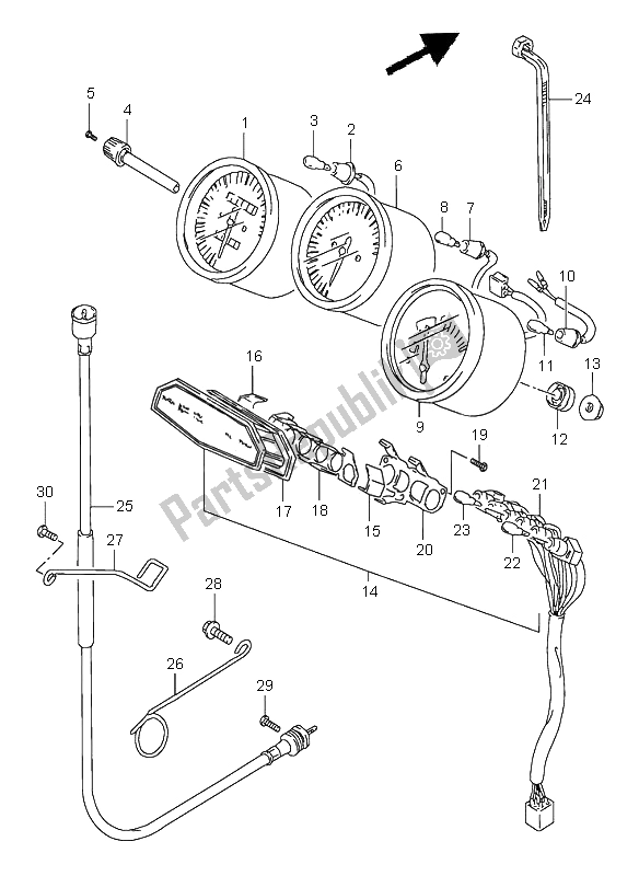 Tutte le parti per il Tachimetro del Suzuki GSX 600F 1997