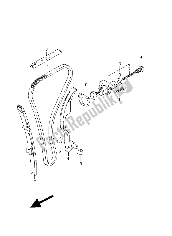 All parts for the Cam Chain of the Suzuki GSX 650 FA 2011