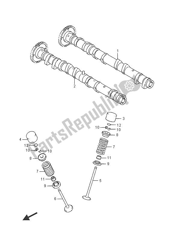 All parts for the Camshaft & Valve of the Suzuki GSX R 750 2016